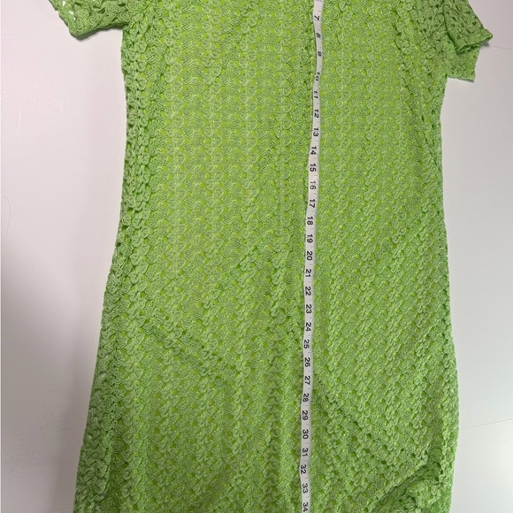 Vintage 90’s Ashley Blue Lime Crochet Dress with 60’s vibe - Picture 5 of 5
